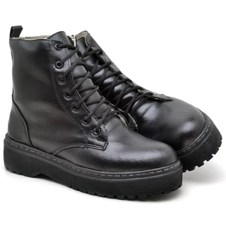Coturno Bota Feminina Blogueira Tratorado Plataforma Fosco