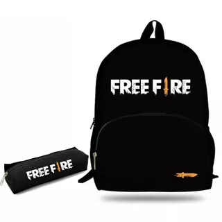 Mochila e Estojo Free Fire Game Escolar Viagem Reforçada Notebook Blc