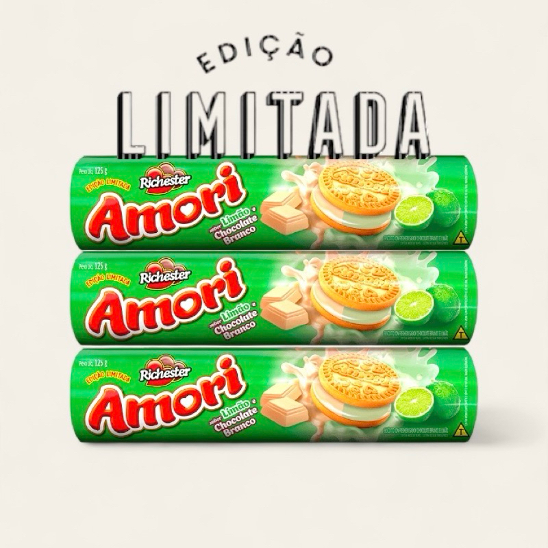 Kit 12 Biscoito Recheado Amori Richester Sabores 125g cada | Shopee Brasil