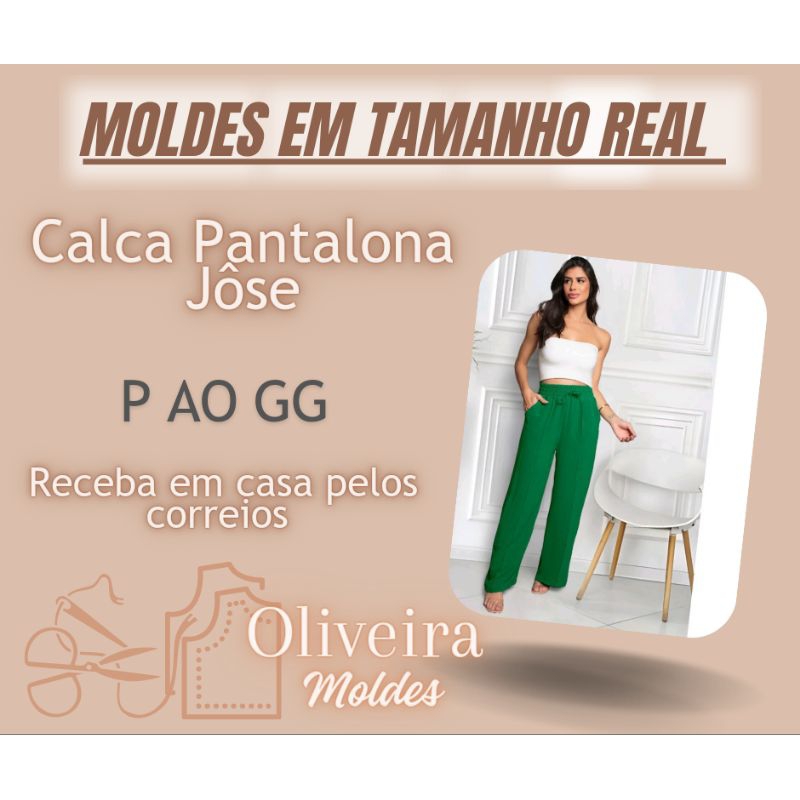 MOLDE Calça Pantalona Alfaiataria Social Wid Leg, COM ELÁSTICO