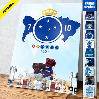 Placas Decorativas Quadros Cruzeiro 01 a 48, Cabuloso, Cec, Raposa, Zeiro, Mineirão - 20x28 A4 MDF