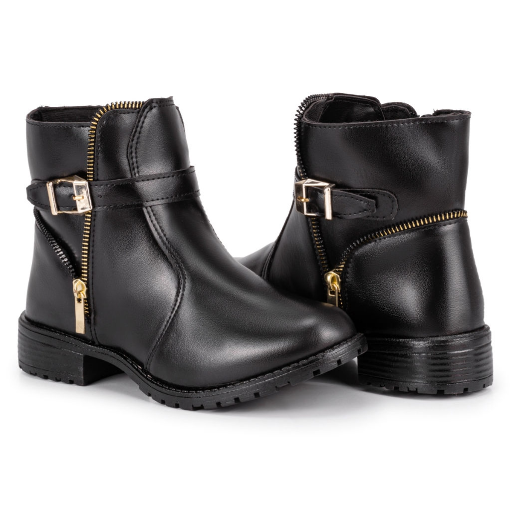 Botas Femininas Botinha Cano Curto Sem Salto Bota Botinha Feminina - Main Image