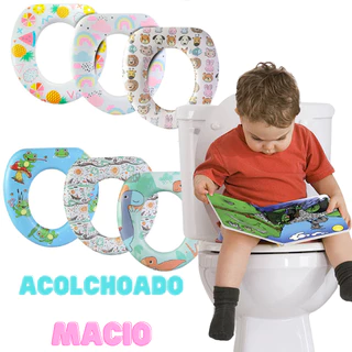 Assento Sanitário Redutor Infantil Estampado Acolchoado Macio Portátil para Desfralde Menino Menina - SORTIDO
