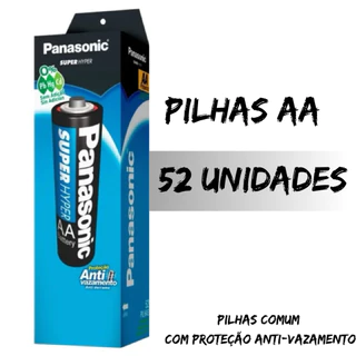 Pilha AA Panasonic Super Hyper Cilíndrica Original Kit com 16/24/32 ou 52 unidades no Tubo