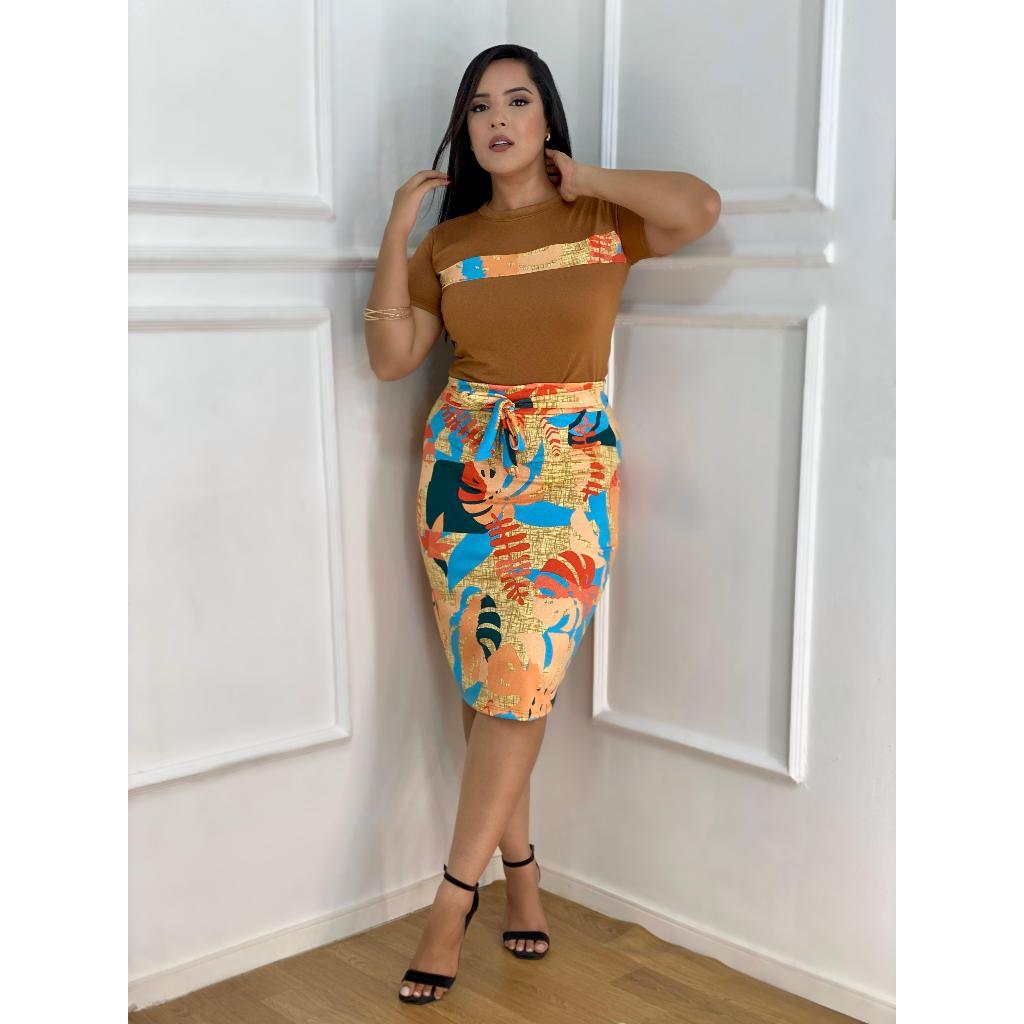 Conjunto Feminino Moda Evangelica Saia Lapis e Blusa Elegante