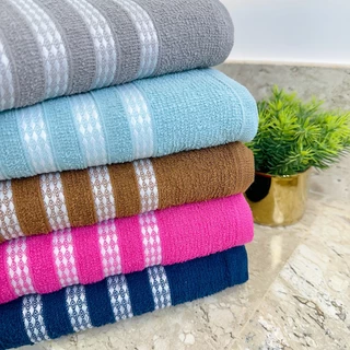 Jogo Kit 07 Toalhas Toalha Banho 120 x 60cm 100% Algodão Alta Absorção Macia
