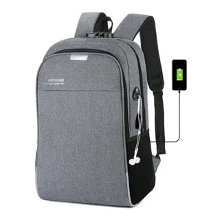 Mochila Anti Furto para Notebook com Saída Cabo Aux Usb E Fone Ouvido