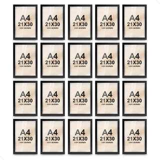 Kit 20 Molduras A4  Decorativa Parede Para Quadros Certificados Fotos Retrato 21x30cm em Oferta na Shopee