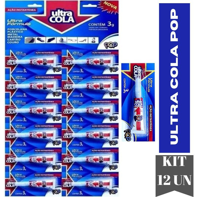 Kit 12 Unidades Super Cola Instantânea Tipo Super Bonder Cola Tudo ...