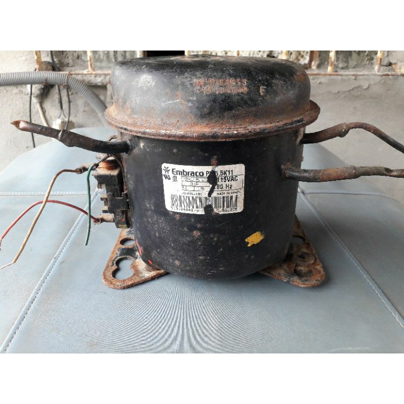 Motor compressor Embraco para geladeira 110v usado excelente | Shopee ...