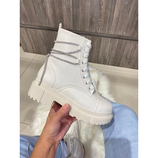 Bota Coturno Feminino Blogueira Brilho em Strass.7030