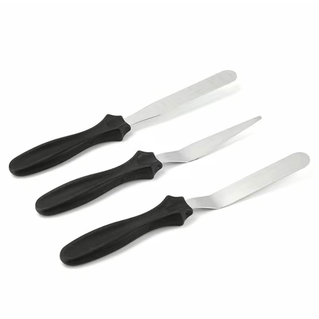 Kit 3 Espátulas Confeiteiro Para Bolos Decorados Pão Em Inox
