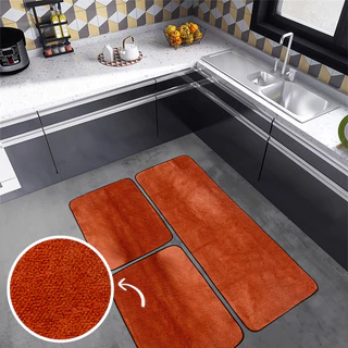 Tapetes Cozinha Antiderrapante Deligent Sabores & conexao - kit 3 Pecas