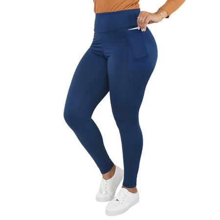 Calça Flanelada Legging Peluciada Termica Com Bolsos Leg Felpada Suplex