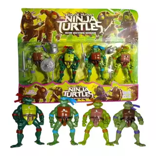 Cartelado Bonecos Tartaruga Ninja Com Acessórios Brinqued
