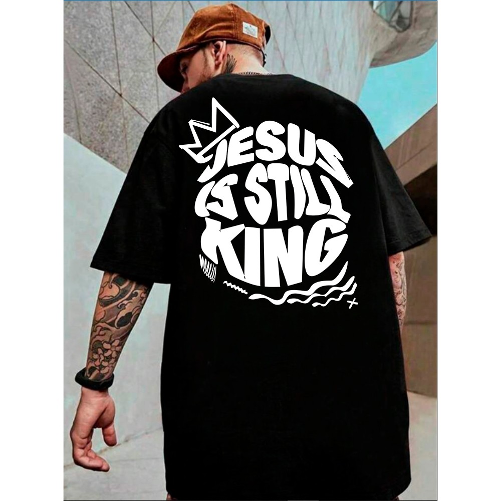 Camiseta Oversized Estilosa Religiosa Jesus King Igreja
