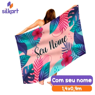 Canga de Praia Crepe Salinas 1,4x0,9m Macia Personalizada Praia Fundo do Mar Tropical