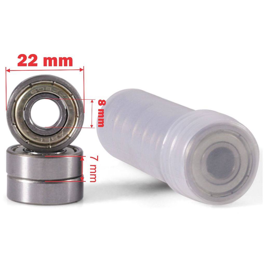 Kit Micro Rolamento 608 Zz - 7mm X 8mm X 22mm Aço Skate Patins