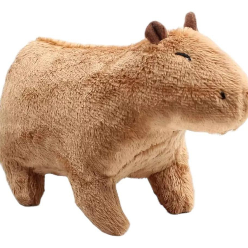 Capivara Filó de Pelúcia 30cm Fofinha Marrom Antialérgica