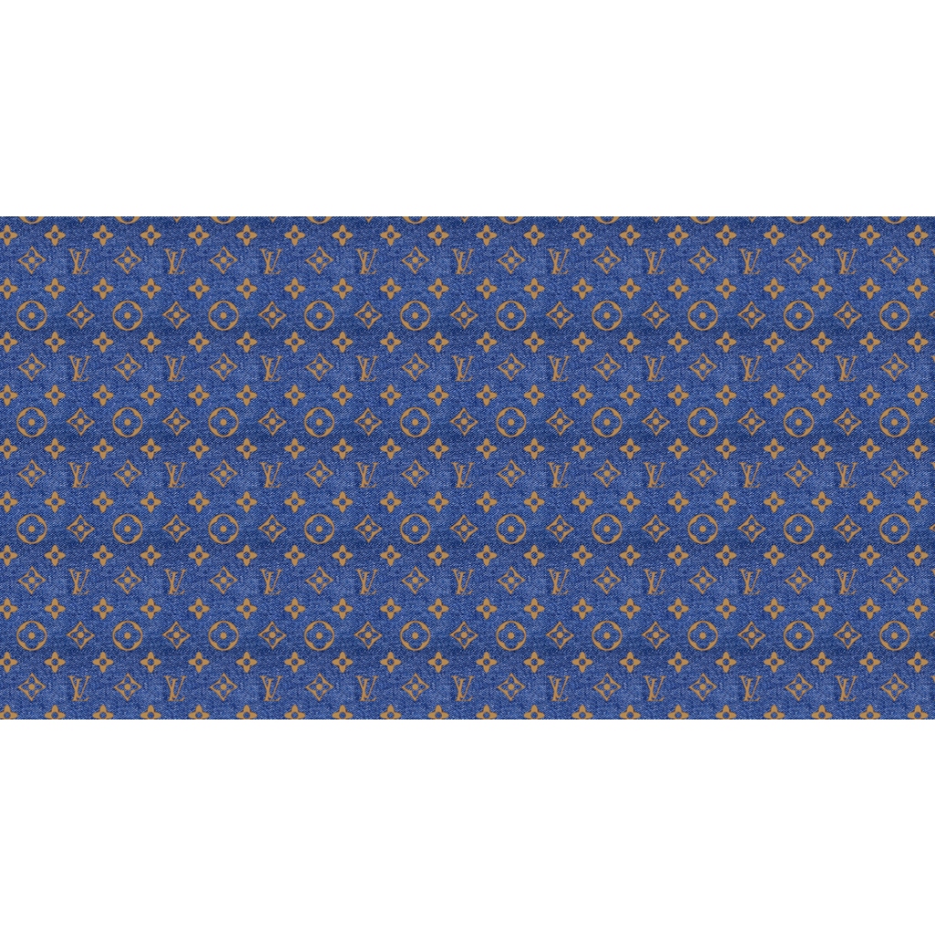 Tecido Louis Vuitton Jeans Dourado Grife Gabardine Corte Costura.