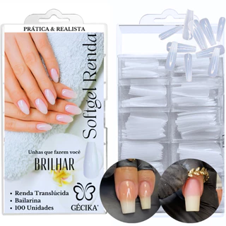 Softgel Renda Unhas Postiças Soft Gel Renda Leitosa Translucida