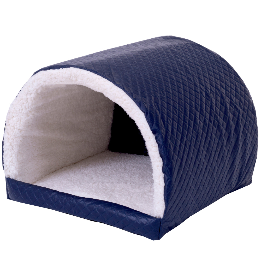 Cama Pet Toca Iglu Casinha Impermeável Corino com Sherpa Cães e Gatos