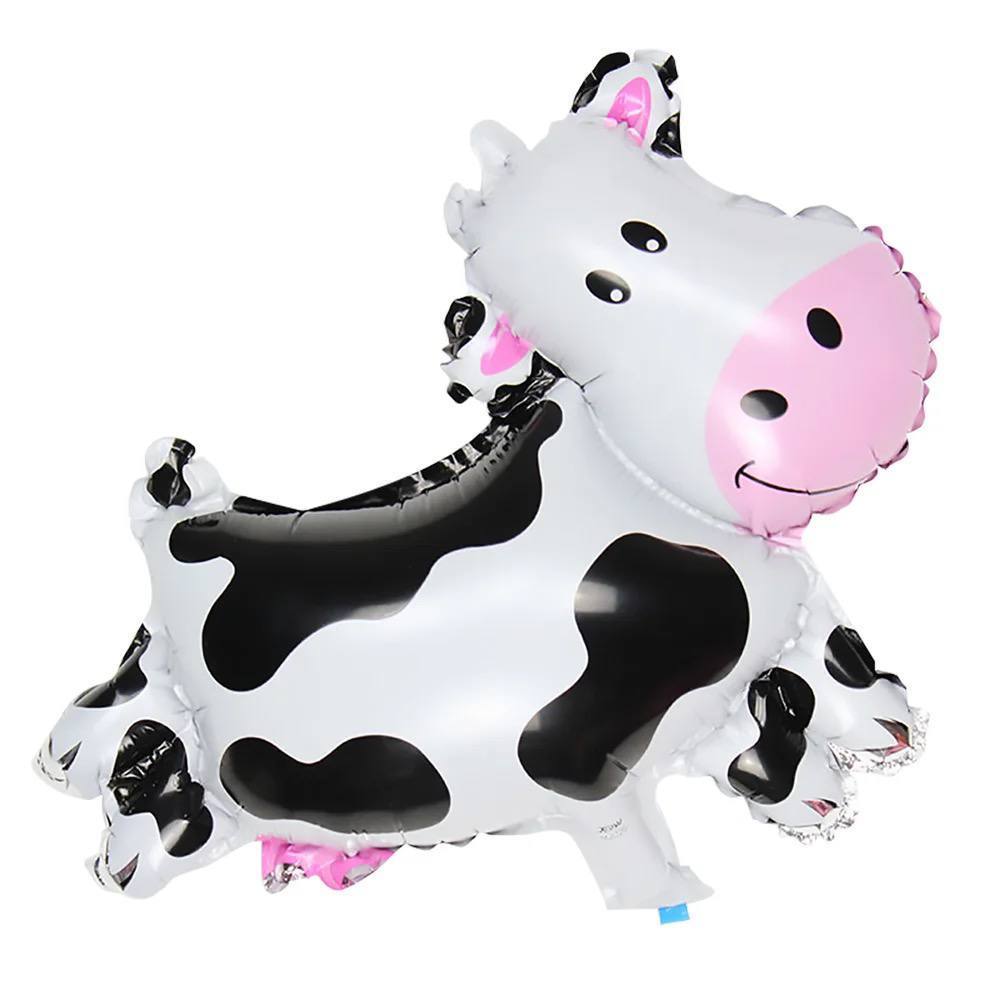 10 Balão Metalizado Vaca Animal Fazendinha 40cm Festa Decoração