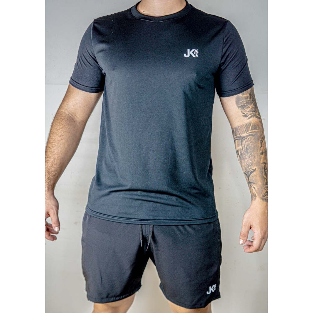 Conjunto treino Kit 2 pecas Short e Camisa de Treino bermuda Elastano Camiseta Dry fit Homem camiseta Premium
