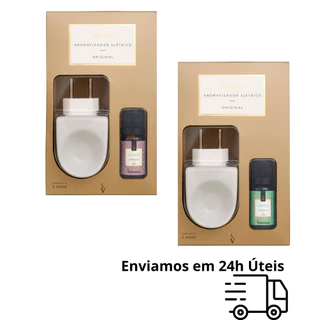 Kit Aromatizador Elétrico Via Aroma + 1 Essencias 10ml - Kit Presente Bivolt Aromaterapia