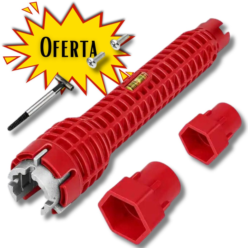 Chave Hidráulica Ferramenta Profissional Para Apertar cano, Instalar Torneira 8 em 1 Chave de Encanamento