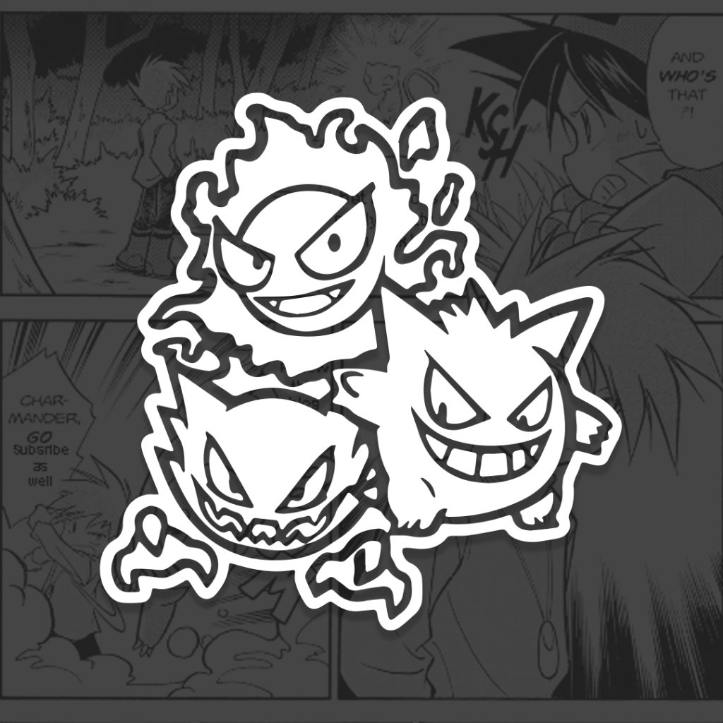 Adesivo Gengar Pokemon Gabinete Basico PC Carro Anime