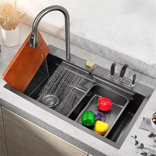 Cuba Cascata Gourmet Premium Torneira Lavador Copos Completa-preto