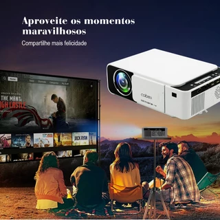 COIBEU Branco Projetor Led Portátil Espelhamento Wifi 2500 Lúmens T5