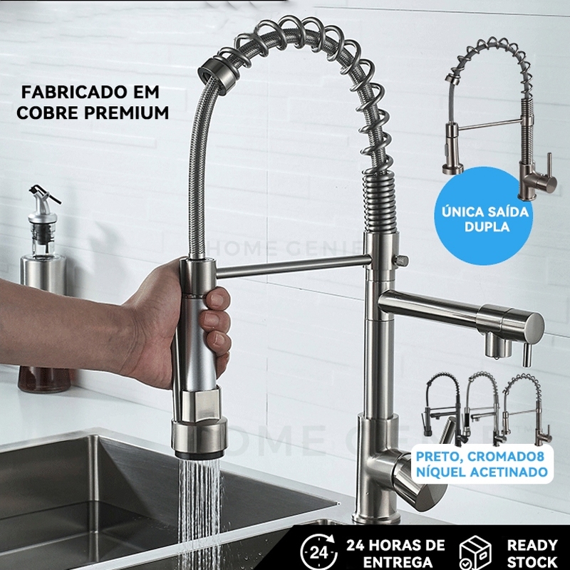 Torneira Cozinha Gourmet Spray Misturador Monocomando