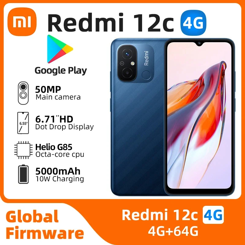 Smartphone Xiaomi Redmi 12C 128GB 4GB Ram Original 6.71 