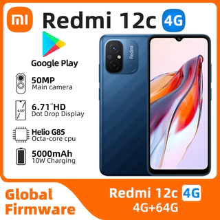 Smartphone Xiaomi Redmi 12C 128GB 4GB Ram Original 6.71 "HD 50MP Dual Sim Phone Versão Global