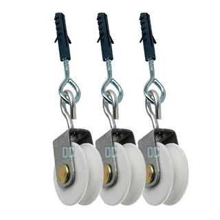 Roldana em Metal 4,8cm Para Varal De Teto Parede Apto Com Parafuso Reforçado