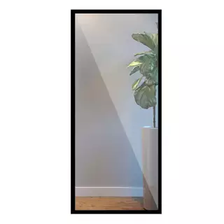Espelho 30x75 Com Moldura Cor Preto Liso Para Decoração