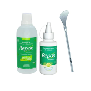 Kit Spa dos Pés Amaciante e Removedor de Cutículas e Calosidades com Espátula 222 Santa Clara Manicure Profissional