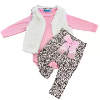 conjunto kit algodão para bebe com coletinho, body e calça fofa inverno frio ou meia estação