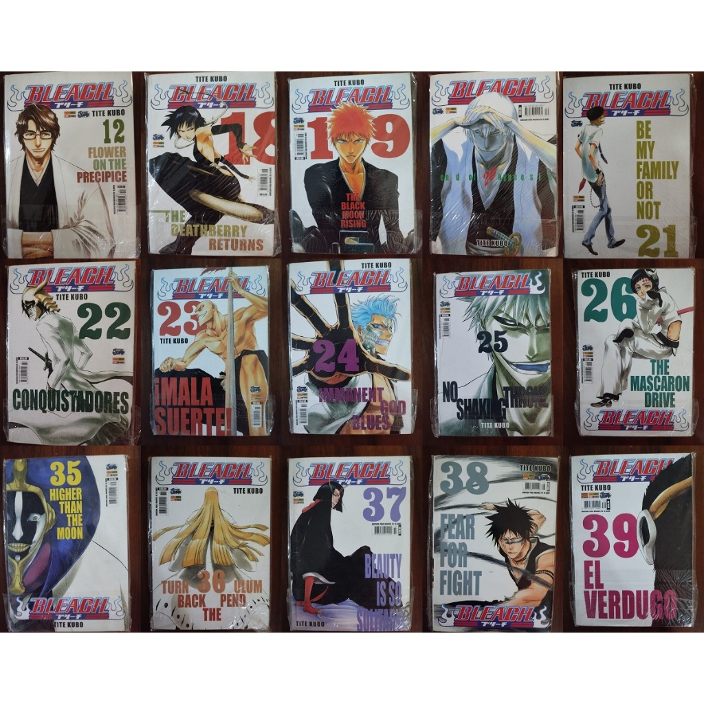 Bleach volumes 6 7 10 11 14 17 23 25 26 27 28 29 30 31 33 35 37 38 (ler descrição)