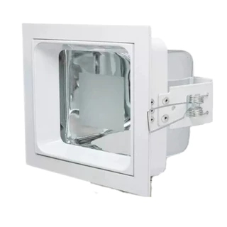 Luminária Embutir Quadrada Branca 17,5cm com Vidro Semi-fosco Alumbra
