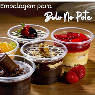 48 Potes Redondos + Tampas para Bolo no Pote, Doces e Saladas Freezer e Micro Ondas Potinho Descartável Multiuso