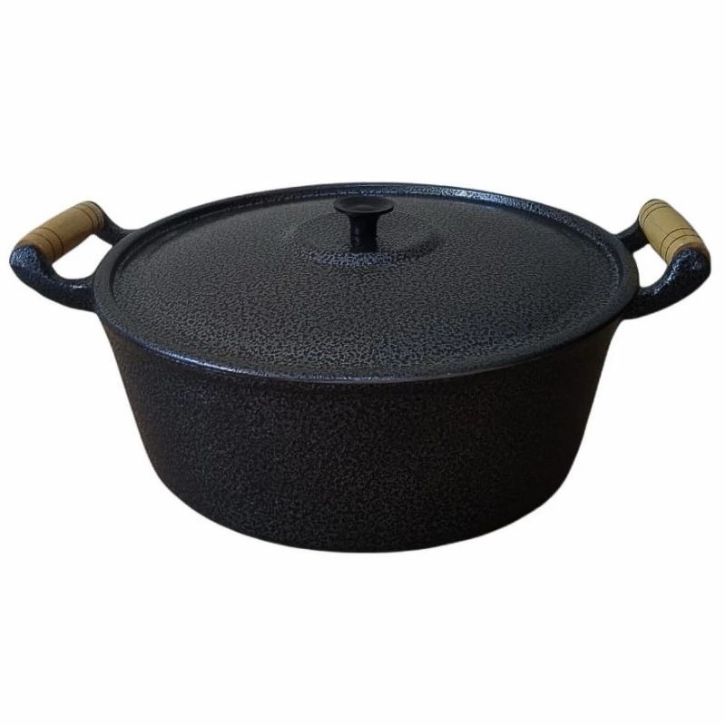 Panela n 24 de Alumínio Batido Preta com Tampa de Alumínio Caçarola 3,8 Litros