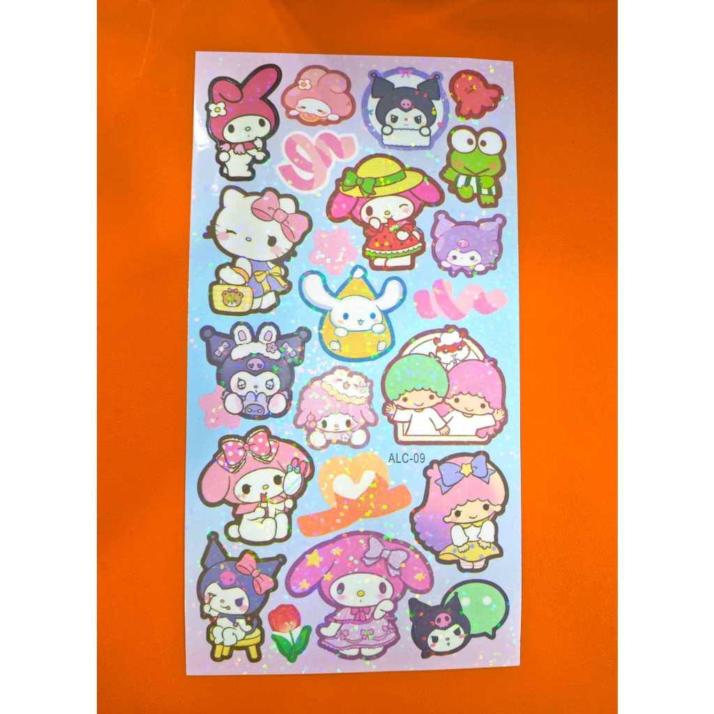 Adesivo brilhantes de Hello Kitty ; Kuromi ; Cinnamoroll ; My Melody ...