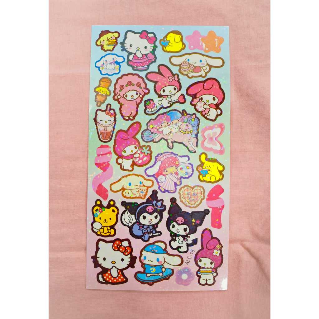 Adesivo brilhantes de Hello Kitty ; Kuromi ; Cinnamoroll ; My Melody ...