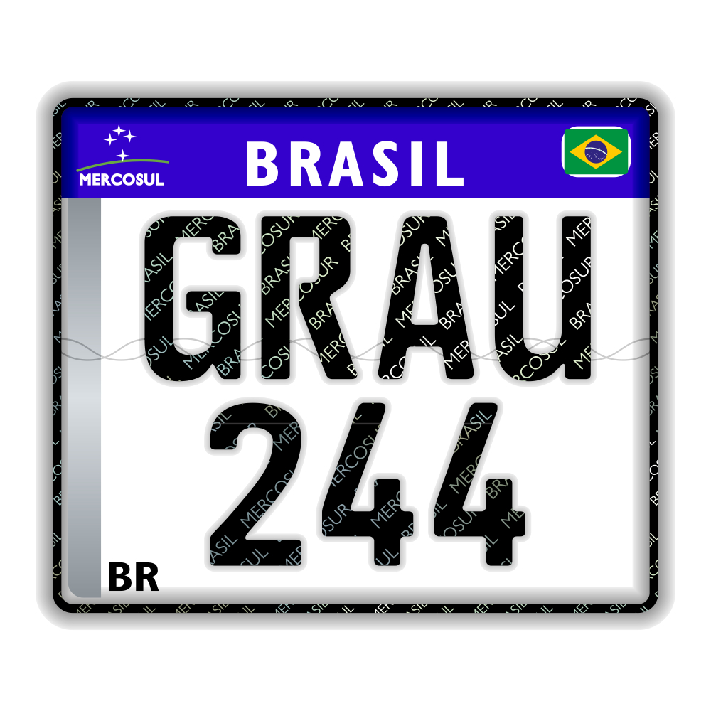 Placa Decorativa para Ciclomotor Moto Bike - GRAU 244 - 20x17cm - PS ...