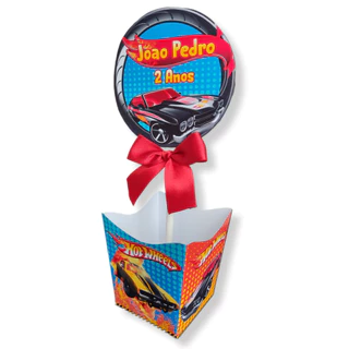 CAIXA CACHEPO / CENTRO DE MESA PERSONALIZADO HOTWHEELS Lembrancinha Aniversário