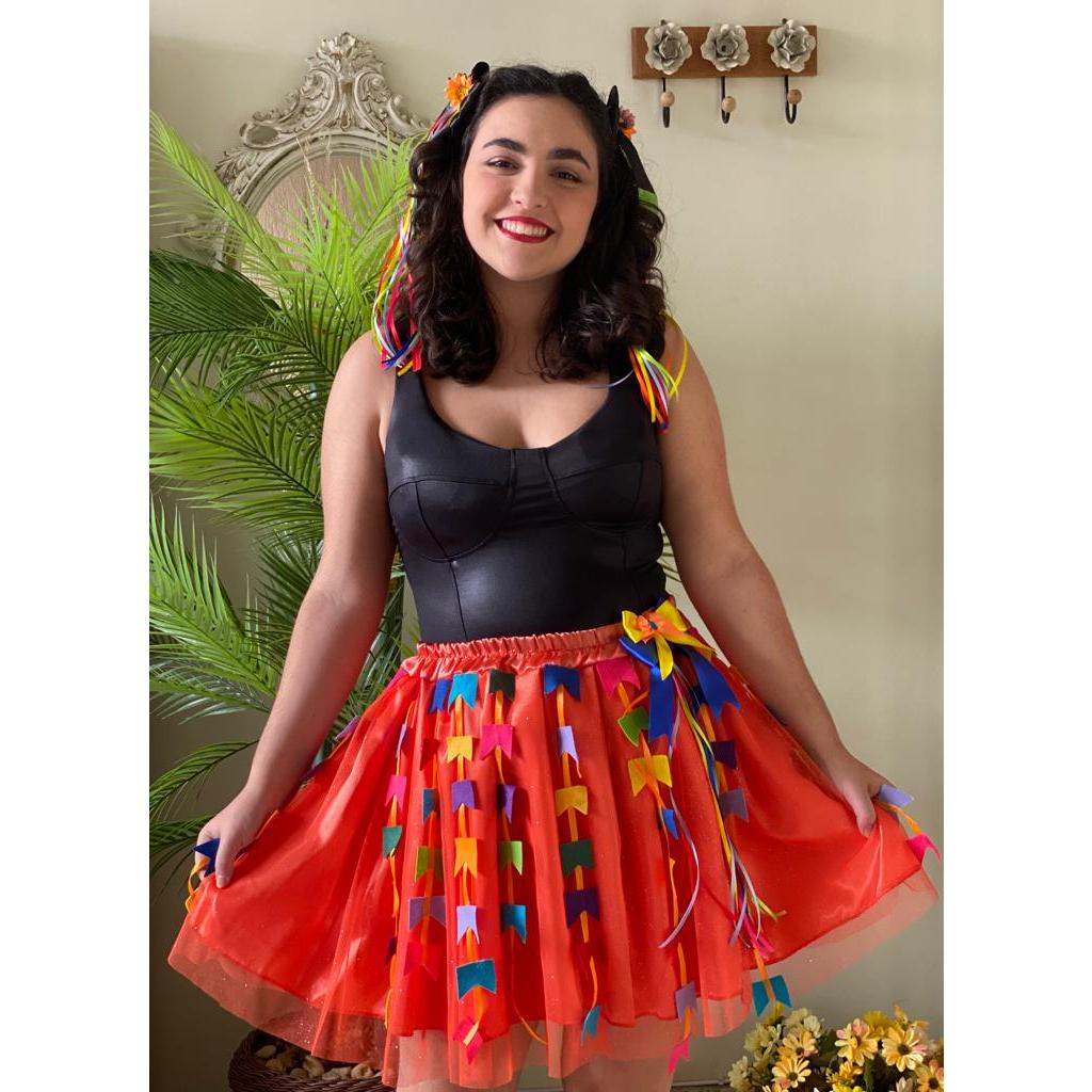 Fashion saia tule para festa junina