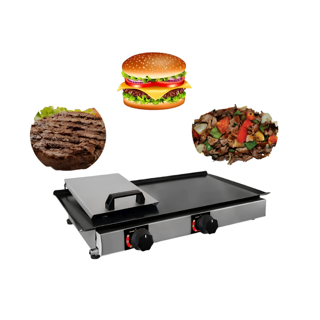 Chapeira Chapa 30x60 Lanche Hambúrguer Hot Dog Á Gás C/Prensa Promoção